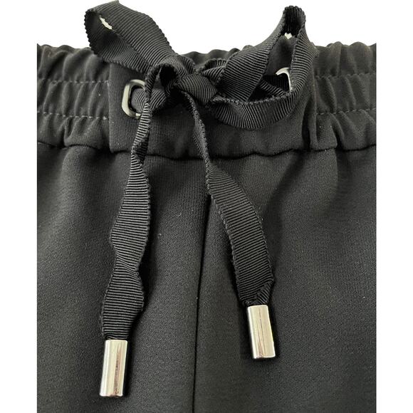 RENE LEZARD HI-RISE GYM TRACK JOG PANTS, WOMENS, M, BLACK-LT. PINK & SILVER TRIM - Picture 2 of 11